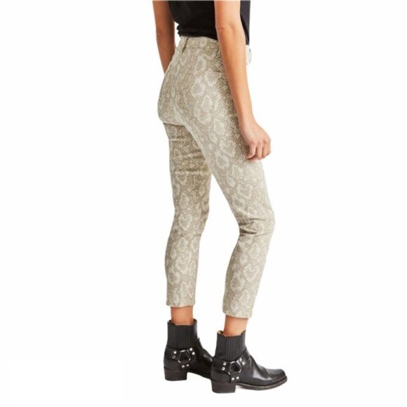 Brixton Cropped Pants in Cream Snake Print - Picture 3 of 11
